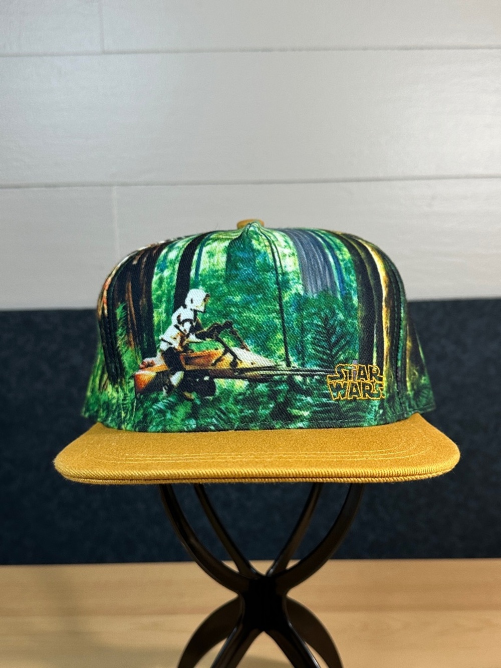 NWT Loungefly Star Wars Scout Trooper Endor Forest Speeder Bike Snapback Hat Cap